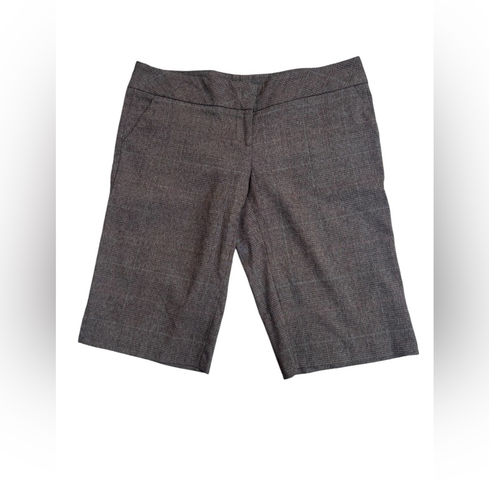 Fresh & Wear Women Tailored Plaid Bermuda Shorts Brown Size M